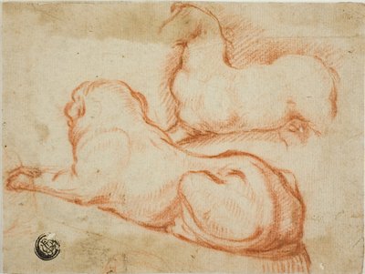 Skizze von Pferd und Hund von Dirk Valkenburg