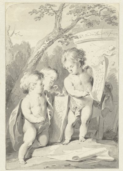 Allegorie auf die Zeichenkunst von Dirk van der Aa