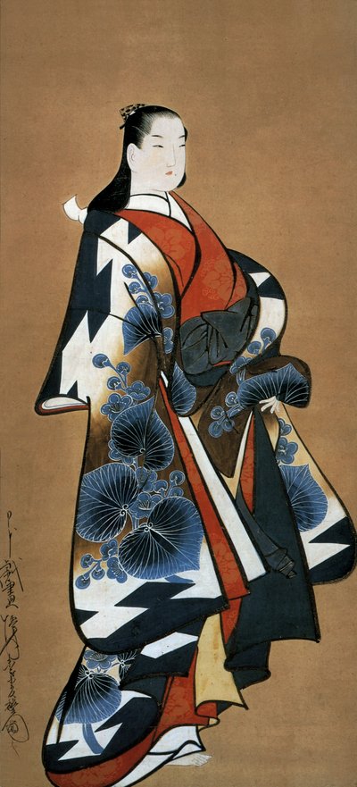 Japanische Kurtisane, ca. 1705-1715 (Tinte auf Seide) von Dohan Kaigetsudo