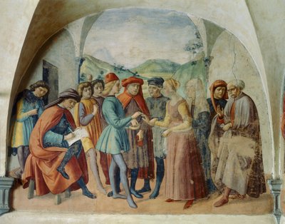 Die Mitgift der Braut, ca. 1450-1500 von Domenico Ghirlandaio