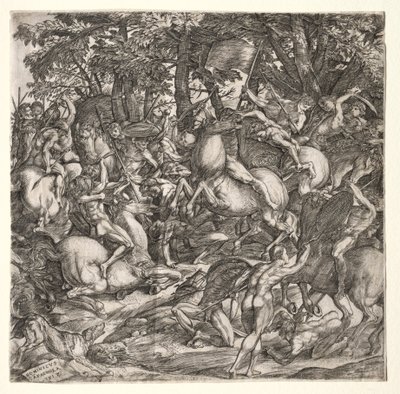 Schlacht der nackten Männer von Domenico Campagnola