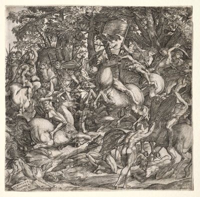Schlacht der nackten Männer, 1517 von Domenico Campagnola