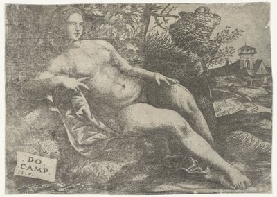 Liegende Venus in Landschaft von Domenico Campagnola