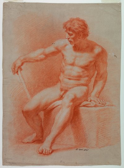 Zeichnung, Akt von Domenico Corvi