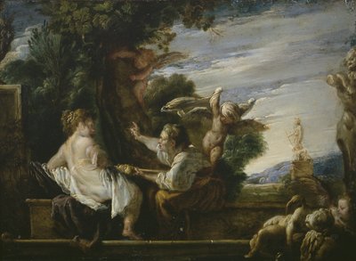 Vertumnus und Pomona, ca. 1621-23 von Domenico Fetti or Feti