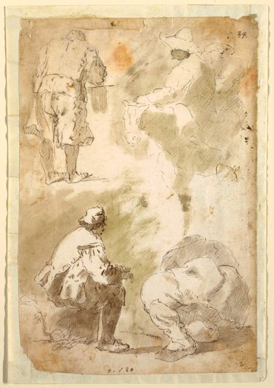 Fünf Männer von Domenico Gargiulo, called Micco Spadaro