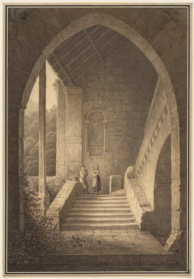 Äußere Treppe einer gotischen Ruine von Domenico Quaglio