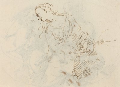 Weibliche Figur (reumütige Magdalena?) [verso] von Donato Creti