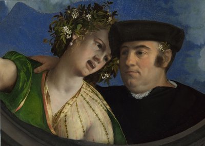 Ein Mann umarmt eine Frau von Dosso Dossi
