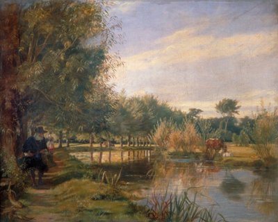 Izaak Walton beim Angeln, 1850 von EM Ward