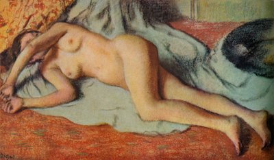 Baigneuse allongée sur le sol, um 1885 von Edgar Degas