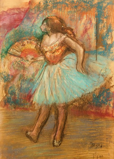 Tänzerin mit einem Fächer, ca. 1895-1900 von Edgar Degas