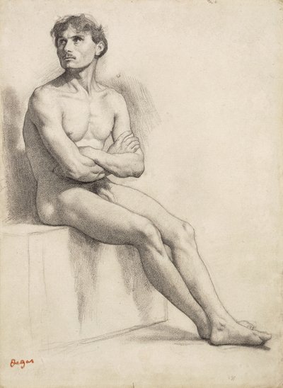 Sitzender Mann, Aktstudie, 1858 von Edgar Degas