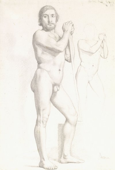 Zwei akademische Studien eines Mannes von Edgar Degas