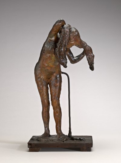 Frau, die ihr Haar arrangiert, möglicherweise späte 1880er-1890er Jahre von Edgar Degas