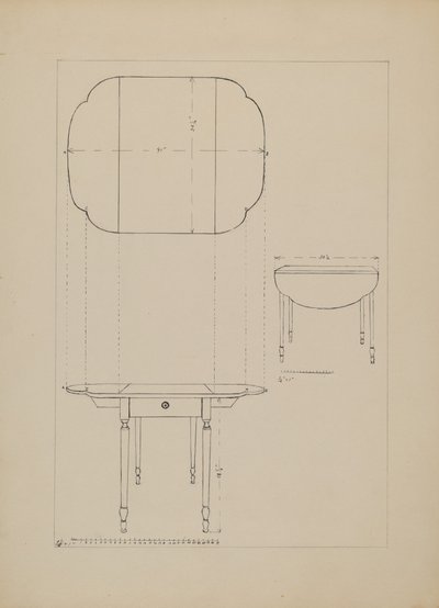 Ovaler Tisch mit Klappblatt von Edith Magnette