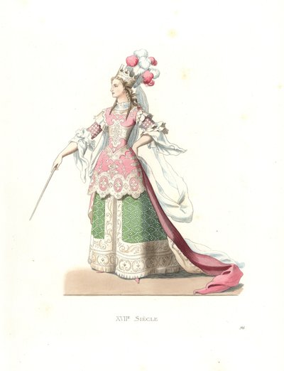 Französische Frau im Ballettkostüm von Edmond Lechevallier Chevignard