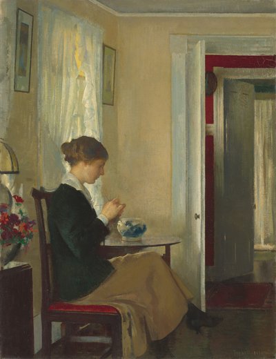 Josephine beim Stricken von Edmund Tarbell