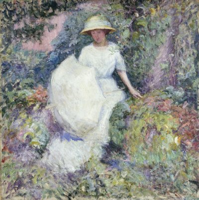 Mädchen mit Sonnenschirm von Edmund William Greacen