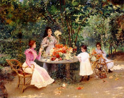 Teestunde im Garten von Edouard Frederic Wilhelm Richter
