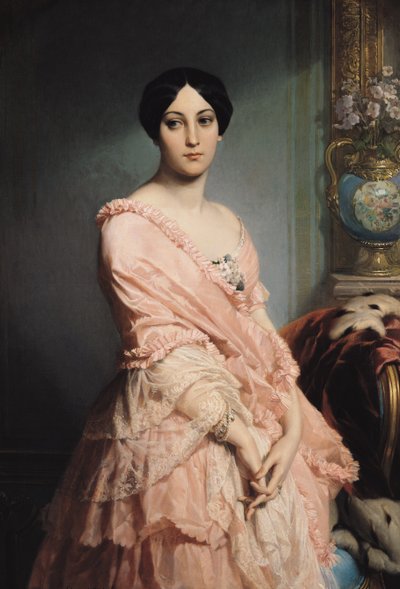 Porträt von Madame F, 1850-51 von Edouard Louis Dubufe