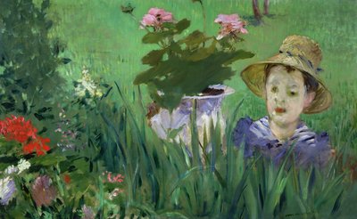 Kind in den Blumen (Jacques Hoschede), 1876 von Édouard Manet