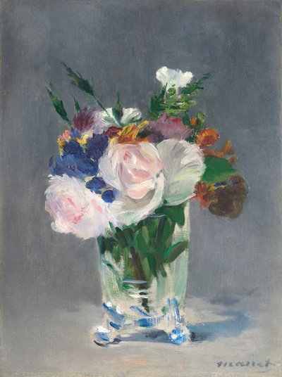 Blumen in einer Kristallvase von Édouard Manet