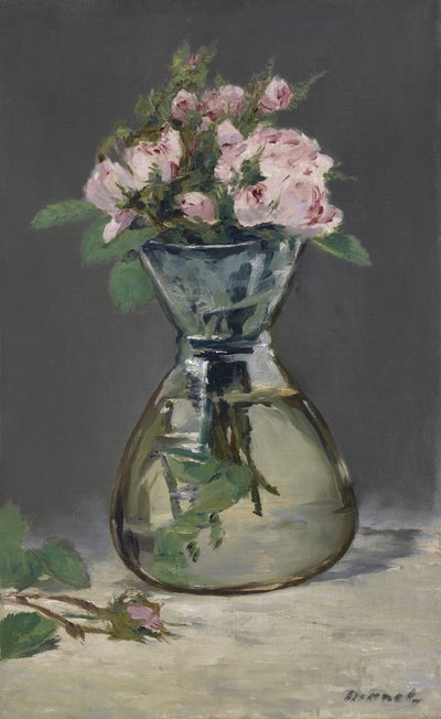 Moosrosen in einer Vase, 1882 von Édouard Manet