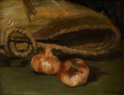 Stillleben mit Tasche und Knoblauch von Édouard Manet