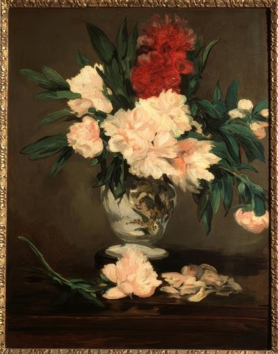 Vase de pivoines sur piédouche von Édouard Manet