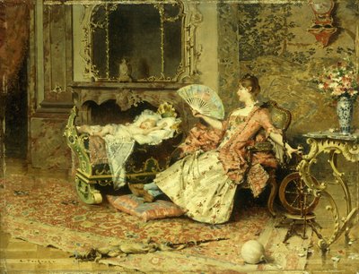 Das Baby beobachten von Edouard Toudouze