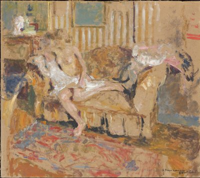 Akt im gestreiften Salon von Edouard Vuillard