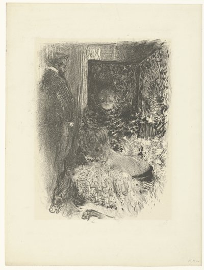 Zwei Frauen und ein Mann in beleuchtetem Interieur von Edouard Vuillard