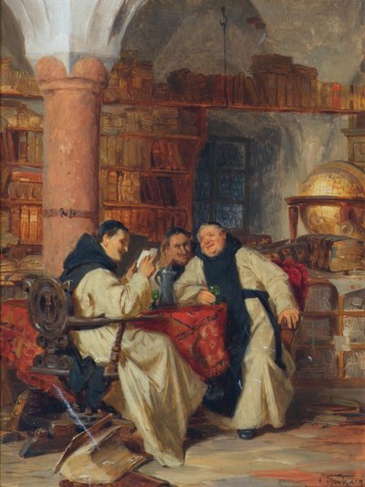 In der Klosterbibliothek von Eduard Theodor Ritter von Grützner