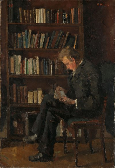Andreas beim Lesen von Edvard Munch