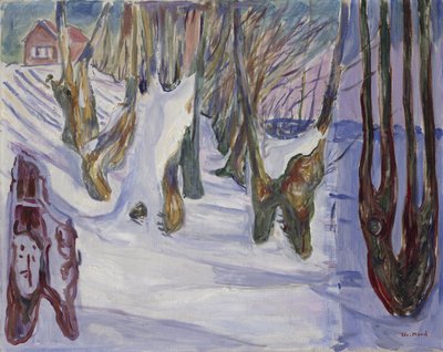 Winterlandschaft mit Haus von Edvard Munch