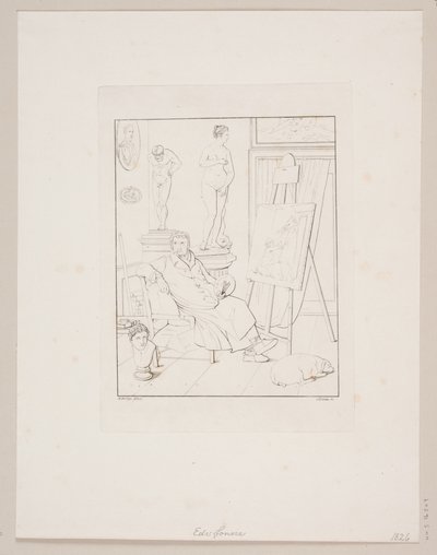 C.A. Lorentzen in seinem Atelier von Edvard Sonne
