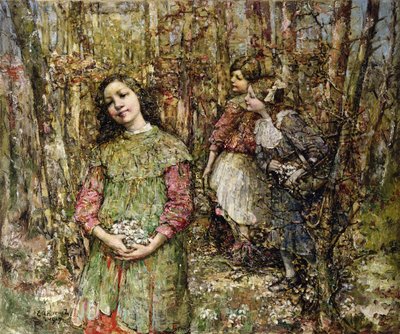 Schneeglöckchen sammeln von Edward Atkinson Hornel