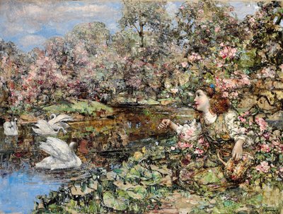 Schwanenteich von Edward Atkinson Hornel