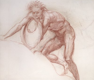 Männlicher Akt, Studie für Herkules von Edward Burne Jones
