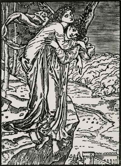 Zephyr und Psyche von Edward Coley (after) Burne Jones