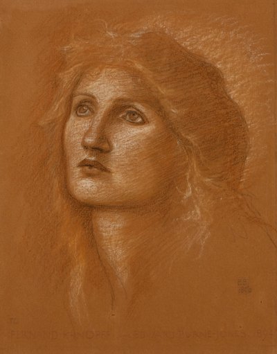 Kopf einer Frau, 1890 von Edward Burne Jones