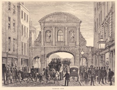 Temple Bar in der Fleet Street, ca. 1870 von Edward Henry Fahey