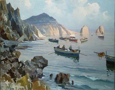Boote in einer felsigen Bucht von Edward Henry Potthast