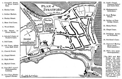 Karte von Stratford-upon-Avon, Warwickshire, 1759 1885 von Edward Hull