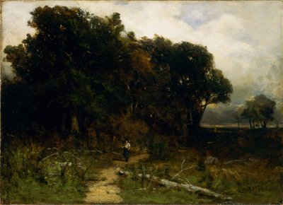 Ohne Titel (Landschaft, Holzfäller auf dem Weg) von Edward Mitchell Bannister
