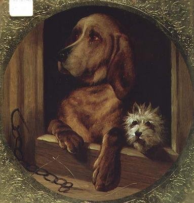 Ein geteiltes Hundezwinger von Edwin (after) Landseer