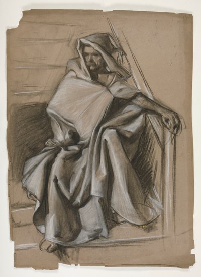 Heiliger Gral Serie. Studie einer verhüllten Figur. von Edwin Austin Abbey