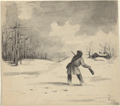 Jäger im Schnee von Edwin Austin Abbey