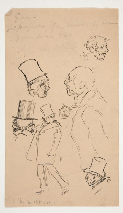 Blatt mit Skizzen von Edwin Austin Abbey